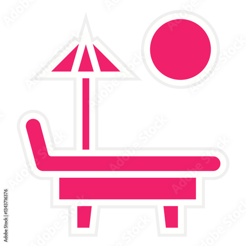 Vector Design Sun Bed Icon Style