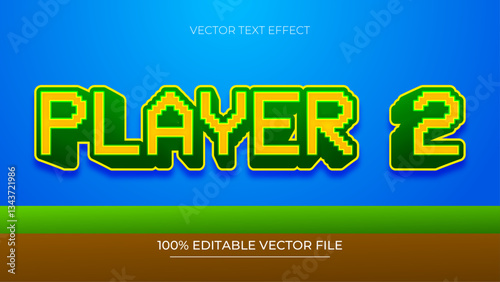 Pixel Vector Text Effect Editable Alphabet Game Arcade Play Retro