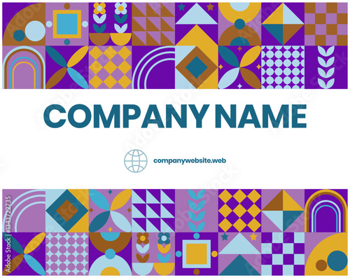Mosaic Pattern Business Card.
Business Card Vector Design.
Modern Mosaic Card Template.
Creative Mosaic Business Card.