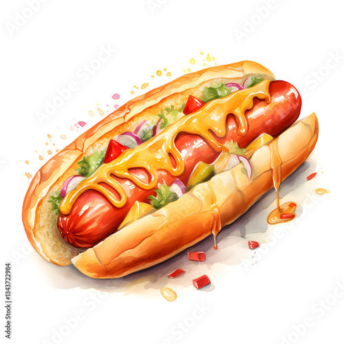 Wallpaper Mural Digital technology hot dog watercolor design illustration Torontodigital.ca