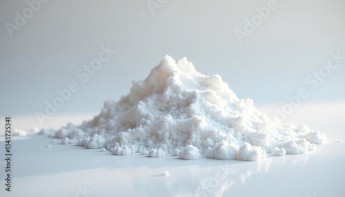 Luminous white sugar mound, smooth surface, bright backdrop, bright, powder