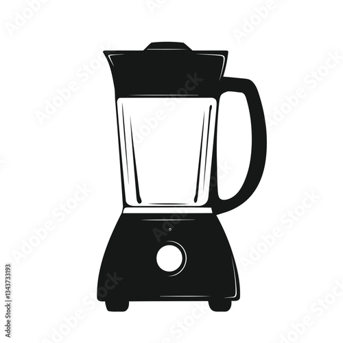 Silhouette black kitchen blender vector on white background with simple blender icon and logo illustration