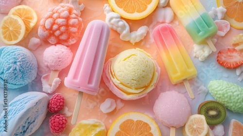 pastel ice cream summer background