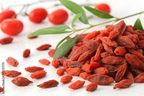 goji berries isolated on white background