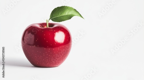 Wallpaper Mural Single Red Apple with Leaf Studio Photography, Product Shot, Minimalist Concept, Fruit, Food Photography Fruit Photography, Minimalist Torontodigital.ca