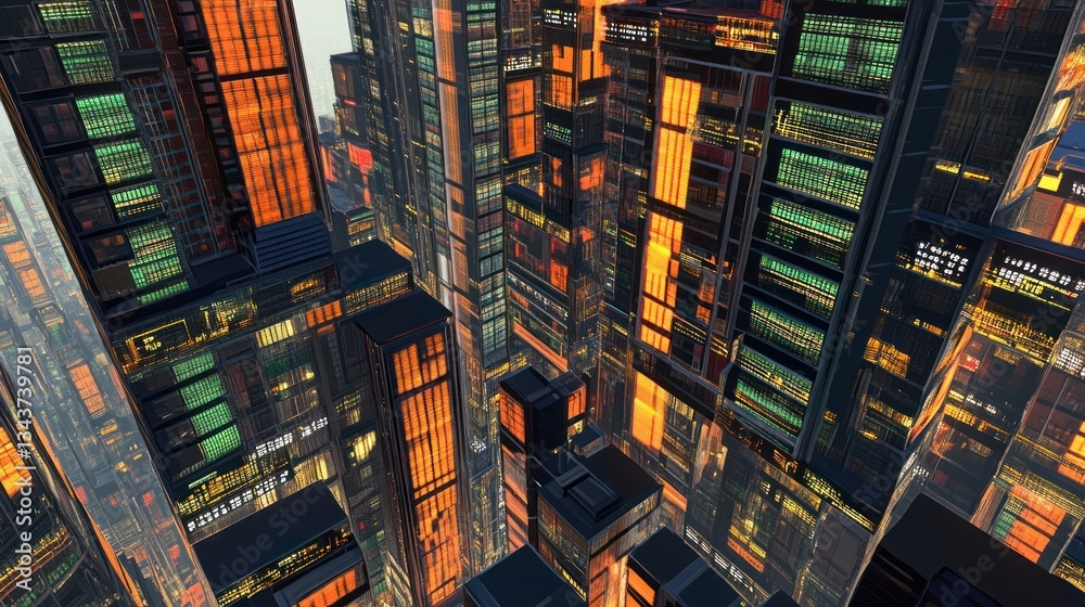 Obraz premium Cyberpunk Cityscape