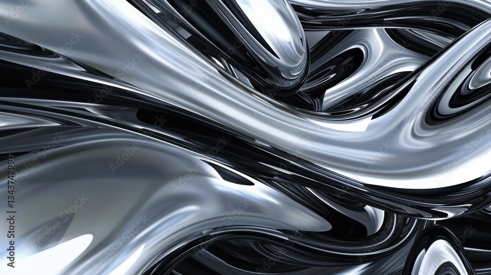 A mesmerizing abstract image showcasing smooth, reflective waves in shades of black and silver, creating a dynamic sense of motion. A mesmerizing abstract image showcasing smooth, reflective waves in shades of black and silver, creating a dynamic sense of motion.