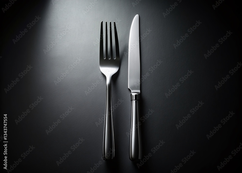 Black Knife White Fork Minimalist Contrast Still Life Food Photography Black Knife White Fork Minimalist Contrast Still Life Food Photography