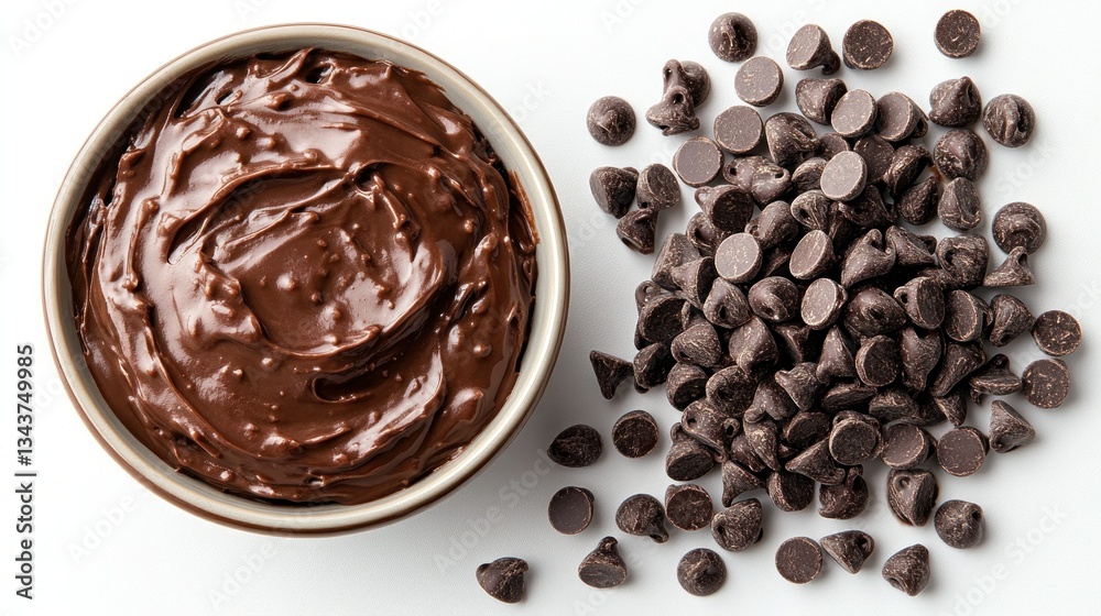 Fototapeta premium Chocolate spread and chips