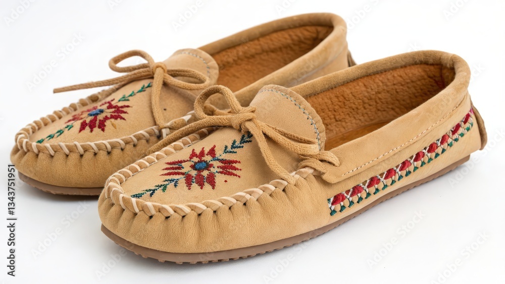 Fototapeta premium Embroidered Leather Moccasins
