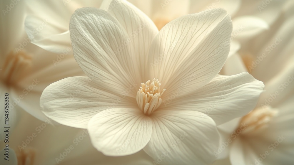 Fototapeta premium Close-up of delicate, creamy-white flowers