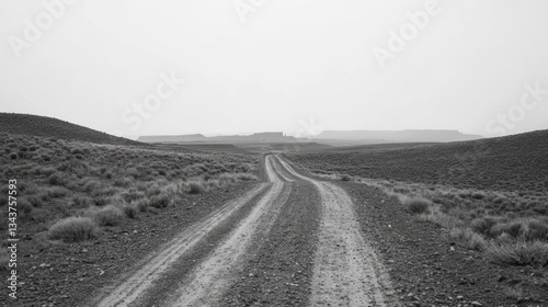 A winding road leading through a desolate desert landscape