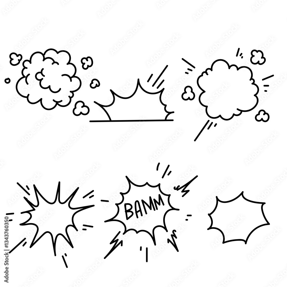 Fototapeta premium hand drawn doodle motion impact element collection