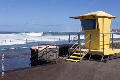 Lifeguard station on the coast