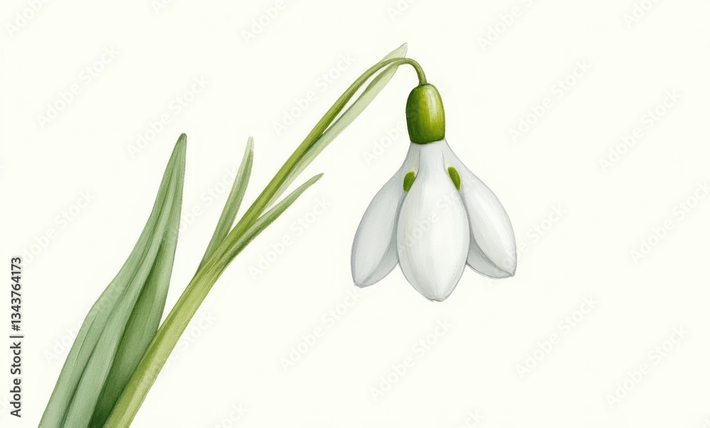 Delicate white snowdrop flower Delicate white snowdrop flower