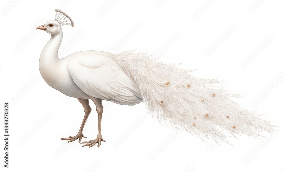 Elegant white peacock display Elegant white peacock display