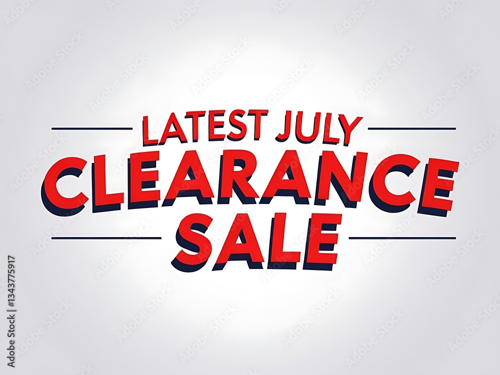 Fototapeta premium A graphic banner advertising a latest clearance sale in July