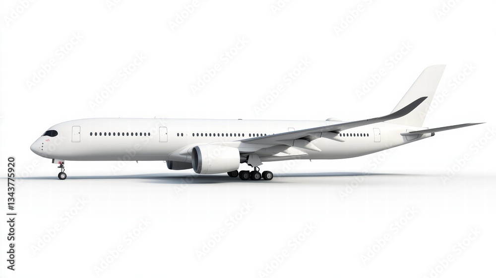 airplane airbus a350 series with white blank livery isolated on white background airplane airbus a350 series with white blank livery isolated on white background