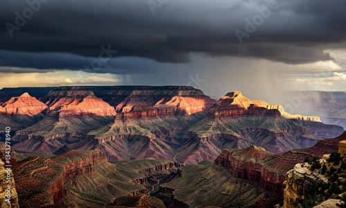Grand Canyon Landscape with Dramatic Sky
