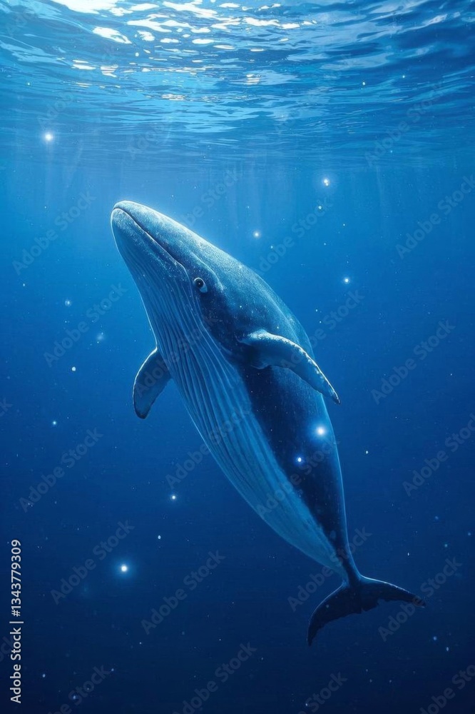 Fototapeta premium there is a whale that is swimming in the ocean