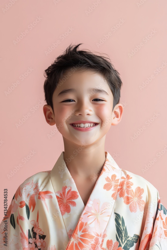 Smiling Japanese Boy in Kimono Smiling Japanese Boy in Kimono