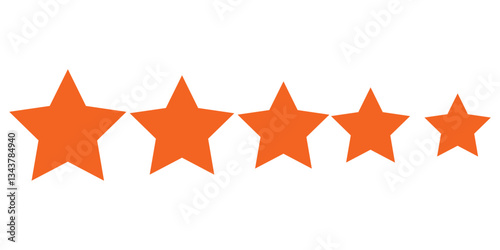 five star icon on white background. 5 star sign.