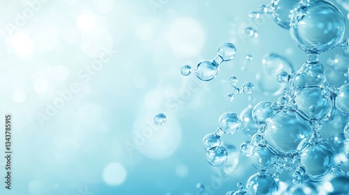 Wallpaper Mural Blue Background With Water Bubbles Floating in Clear Liquid Highlighting Freshness and Purity in Abstract Design Torontodigital.ca