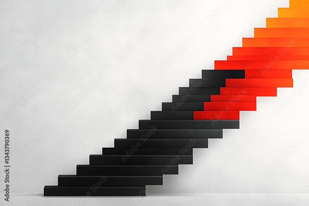 Ascent: Black to Red Staircase. Ascent: Black to Red Staircase.