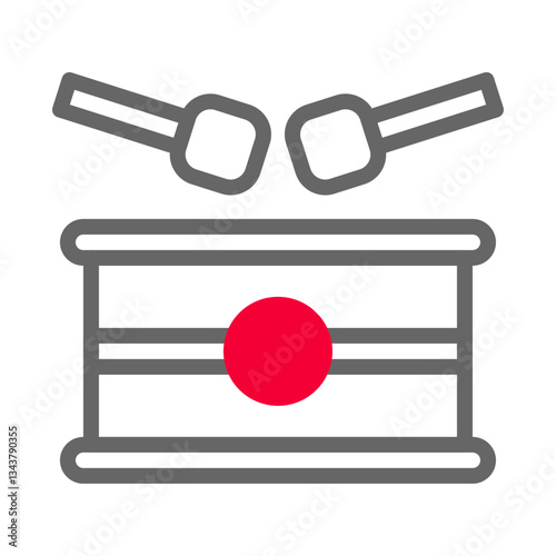 Minimalist Musical Drum Illustration with Drumsticks