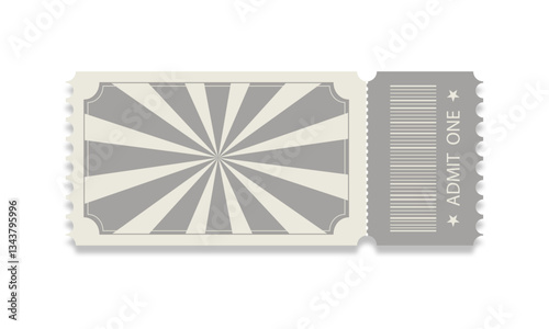 Ticket template on white background.