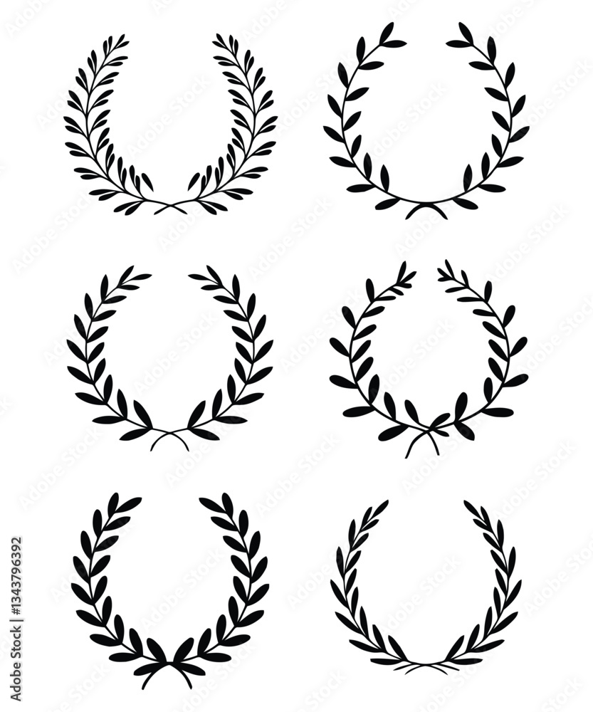 laurel wreath vector on white background laurel wreath vector on white background