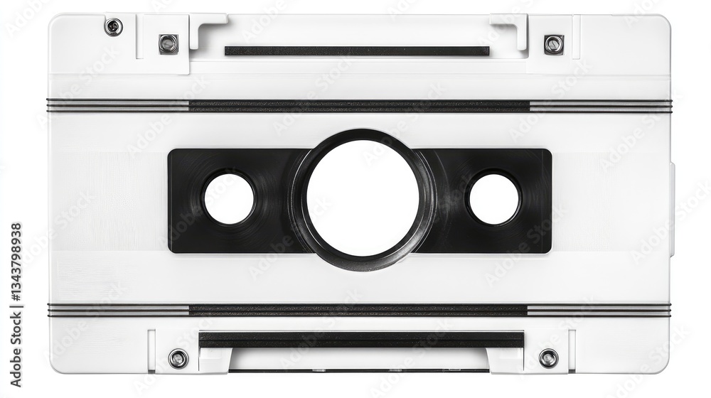 Fototapeta premium A close-up view of a vintage cassette tape showcasing its design, perfect for music nostalgia and retro themes