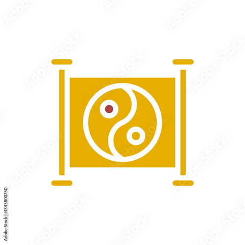 Harmonious Duality: Golden Yin Yang Glyph Design