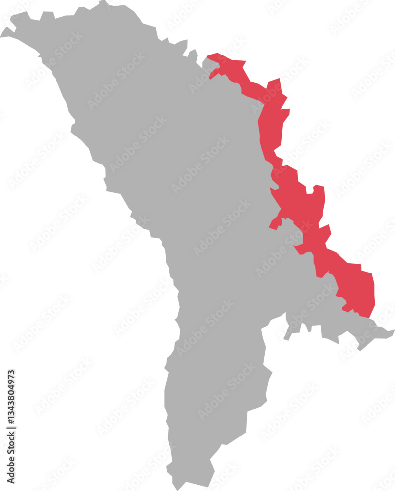 Fototapeta premium Moldova Map Highlighting Transnistria Region