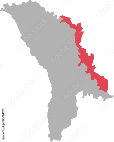 Moldova Map Highlighting Transnistria Region