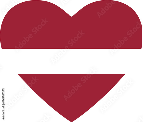 Latvia Flag Heart Symbol of Patriotism