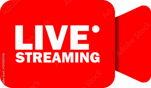 Live streaming icon with red background