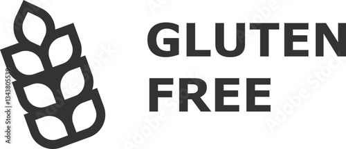 Gluten-free label with wheat symbol