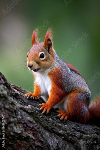 there is a squirrel sitting on a tree branch looking at the camera
