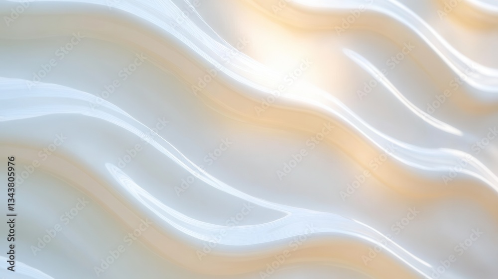 Obraz premium Smooth white surface creating graceful wave like pattern, perfect design for backgrounds