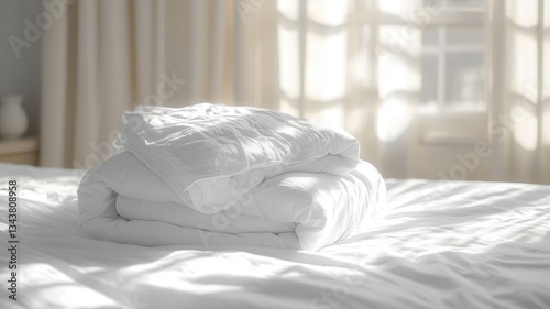 Photography Pristine with white softly crumpling, catching golden sunlight and creating tran