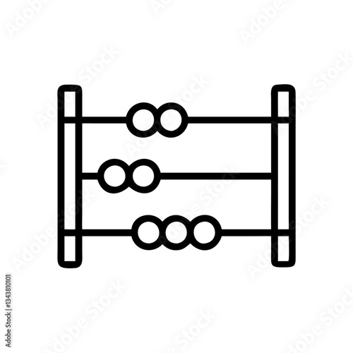 Abacus, thin line vector icon with transparent background. Counting, financial literacy 