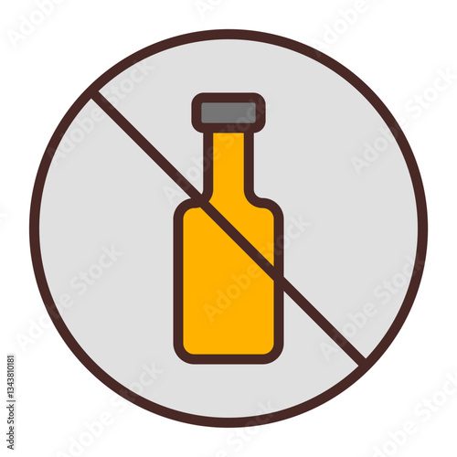 No Alcohol Vector Icon Design