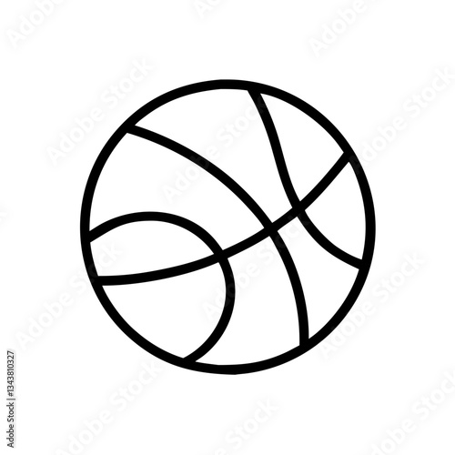 Basketball ball,  thin line vector icon with  transparent background, indoor sport	