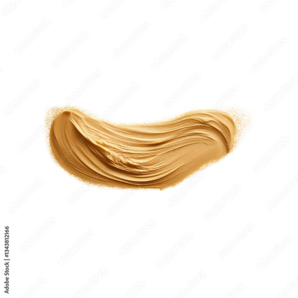 Smooth, creamy texture of warm beige cosmetic product showcased on a clean, white background for beauty applications Smooth, creamy texture of warm beige cosmetic product showcased on a clean, white background for beauty applications