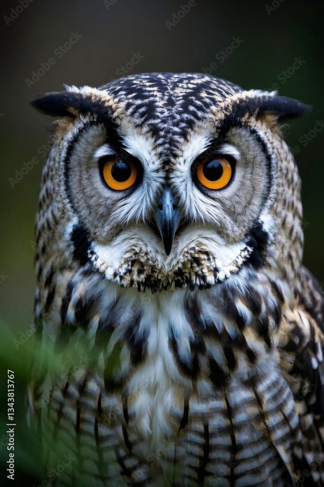 Obraz premium there is a close up of a owl with orange eyes