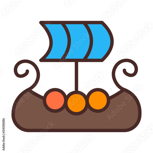 Viking Ship Icon Design