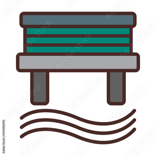 Water Bridge Icon Design