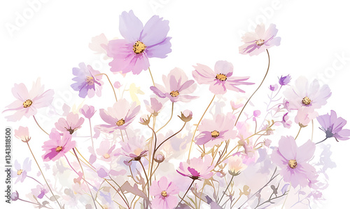 Creative 2D Doodle Floral Illustrations on White Background