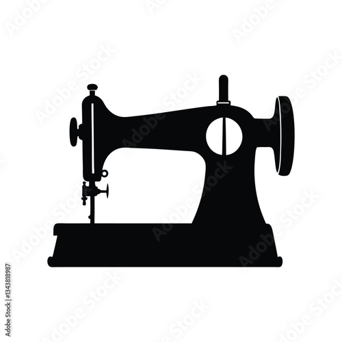 old sewing machine silhouette art